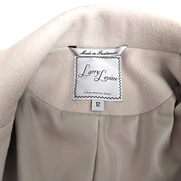 Gorgeous Light Taupe Wool Dress Coat by Larry Levine - Picture 6 of 6